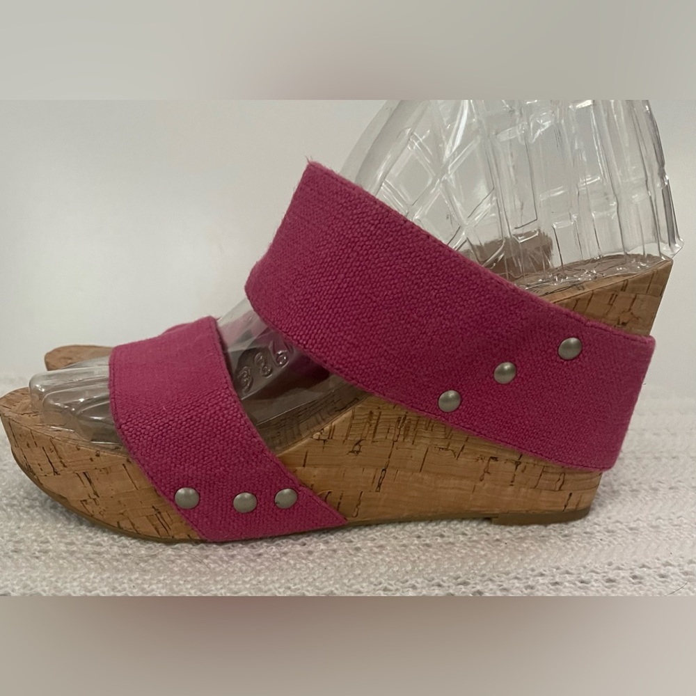 Lucky Brand Pink Espadrille Wedge Sandals size 8M